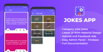 Jokes App with Admin Panel , Admob and Facebook Ads