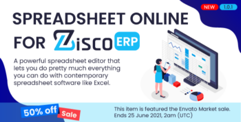 Spreadsheet online for ZiscorERP
