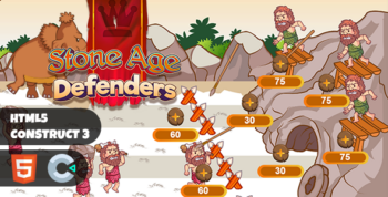 Stone Age Defenders Construct 3 HTML5 Game