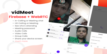 vidMeet, Firebase Calling App - Audio, Video, Group Calling