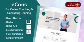eCons - Online Coaching & Consulting Courses React Next.js System