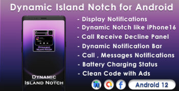 Dynamic Island Notch Source Code for Android with Admob Ads & FB Mediation Setup ( Android 11 )