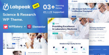 Labpeak | Laboratory & Science Research WordPress Theme + RTL