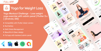Yoga Workout Challenge - Lose weight yoga exercise with admin panel | Flutter 3.x | (Android, iOS)