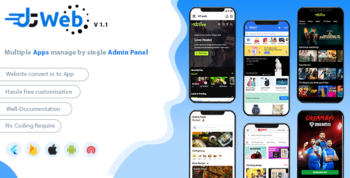 DTWeb -  Convert Website to a Flutter App | multiple webapp supprot | Laravel admin panel