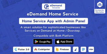 eDemand - Multi Vendor On Demand Home, Doorstep Services Marketplace with Flutter App & Admin panel