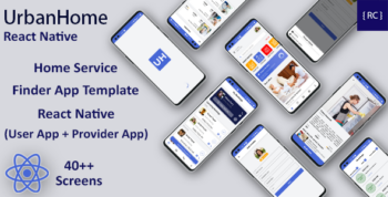 Home Service Finder & Provider Booking Template in React Native | 2 Apps | UrbanHome | Android & iOS