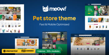Meow! - Pet Care & Pet Shop Elementor WordPress WooCommerce Theme