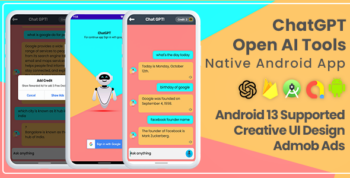 ChatGPT : AI Tools Android App with PHP Admin Panel - AdMob Ads, OpenAI API | Android 13 Supported