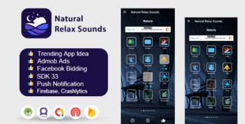 Relax Meditation Sounds App Android Source Code - 75+ Tracks - Admob - Notifications