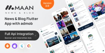 Maan News- Laravel Magazine Blog & News Flutter Full App with Android & iOS AdMob