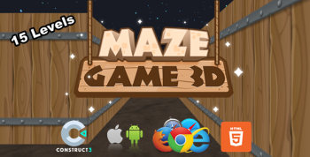 Maze Game 3D - 3D Game - HTML5/Mobile - (C3p)