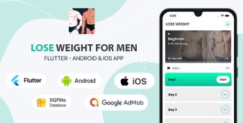 Men Lose Weight & Water Reminder - Flutter App for Android & iOS