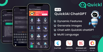 QUICKL - ChatGPT Flutter Full Application With ADMOB | Subscription Plan
