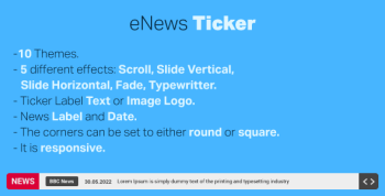 eNews Ticker - Breaking News Ticker for WordPress