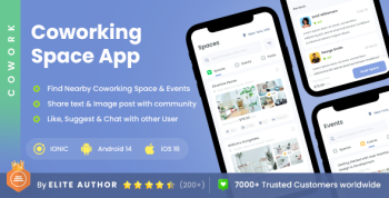 2 App Template | CoWorking Space Booking App | Office On Rent App | Shared office space | Cowork