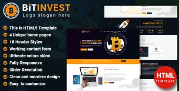 Bitinvest - Bitcoin Crypto Currency Template