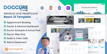 Doccure - Clinics and Doctors Online Appointment Booking Reactjs Template (Practo Clone)