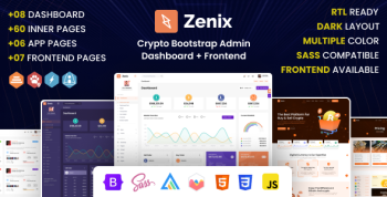 Zenix - Crypto Bootstrap Admin Dashboard + FrontEnd