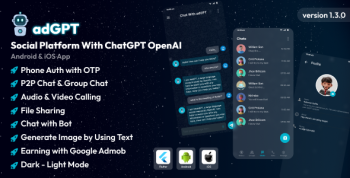 adGPT - Social Platform with ChatGPT Open AI Android and iOS App