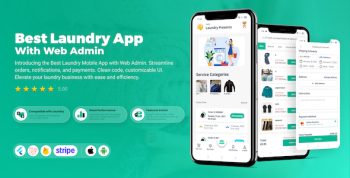 Best Laundry Flutter Mobile App with Admin panel | laundry booking system | Quickwash | Dry cleaning
