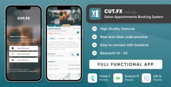 CutFX : Salons, Massage, Spa, Barber Booking, Business Listing Multi-Vendor App with Admin Panel