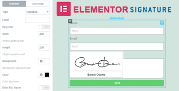 Elementor Form Signature (Form Widget)