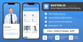 Doctor.io : Appointment, Online Diagnostic, Booking, Management Multi-Vendor App with Admin Panel