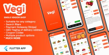 Vegi - The Ultimate Grocery - Food - Milk Ordering app with Delivery boy & Admin : Flutter / Laravel
