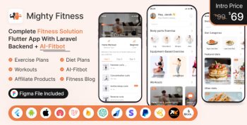 MightyFitness: Complete Fitness Solution Flutter App With Laravel Backend + ChatGPT(AIFitbot)