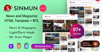 Sinmun - News Magazine & Blogging HTML Template