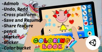 Coloring Book Kids Game | Unity Project With Admob for Android and iOS