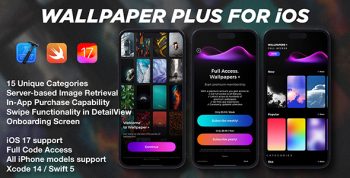 Wallpaper Pro App for iOS - Swift5, Full Source Code, In-App Purchase, Control With Your Own Server
