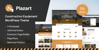Plazart - Construction Equipment WordPress Theme