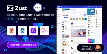Zust - Social Community & Marketplace HTML Template