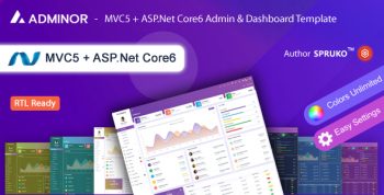 Adminor – MVC + ASP.Net Core Admin Dashboard Template