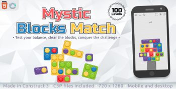 Mystic Blocks Match (100 Levels) - HTML5 Puzzle game