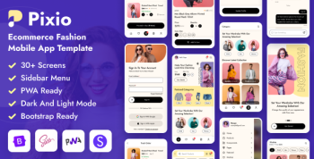 Pixio - Ecommerce Fashion Mobile App Template ( Bootstrap + PWA )