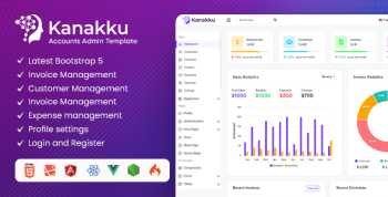 Kanakku - Sales, Invoices & Accounts Admin Template with RTL (HTML5, React, Laravel, Vue, Angular)