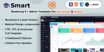 Smart - Bootstrap 5 Material Design Admin Dashboard Template for University, School & Colleges
