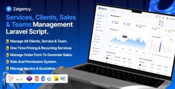 Zaigency - Services, Clients, Sales & Teams Management Laravel Script