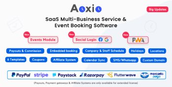 Aoxio - SaaS Multi-Business Service & Event Booking Software