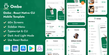 Ombe - React Native CLI Coffee Shop Mobile App Template