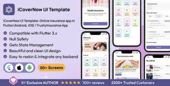 iCoverNow UI Template: Online Insurance app in Flutter(Android, iOS) | TrustyInsurance App