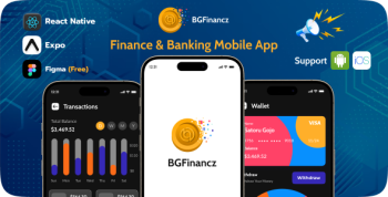 BG Finance - Banking React Native Expo App | Free Figma | iOS | Android