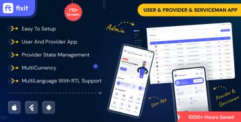 Fixit | Multi Vendor On Demand, Handyman, Home service Flutter App with Admin Complete Solution