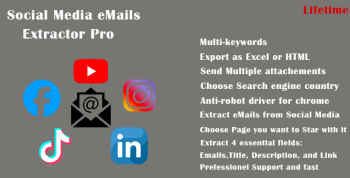 Social Media eMails Scrapper Data pro