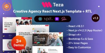 Teza - React Nextjs 14+ Creative Agency Template + RTL