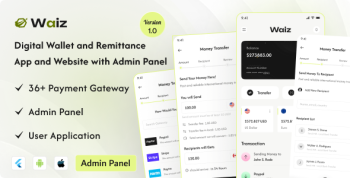 Waiz - Digital Wallet and Remittance App and Website with Admin Panel
