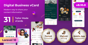 vCard SaaS - Business Card Builder SaaS - Laravel VCard Saas - NFC Card - With Mobile App